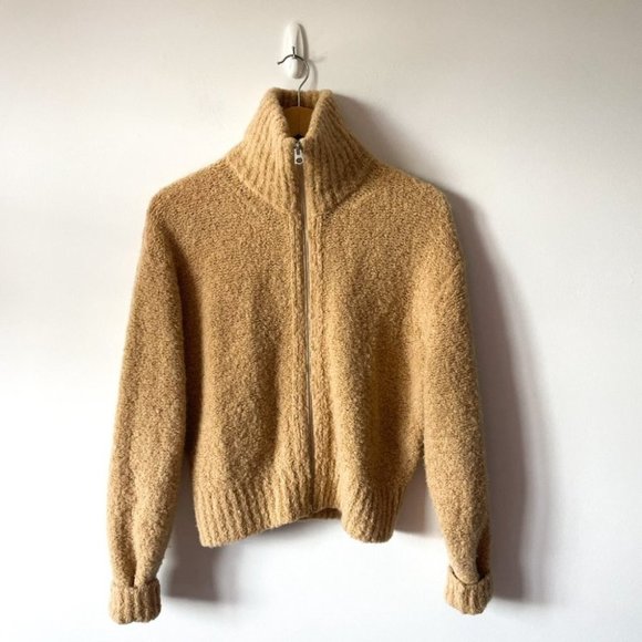 Aritzia Wilfred Marilyn Alpaca Wool Zip Up  Cardigan Sweater Sanders Sz Medium - Picture 5 of 9